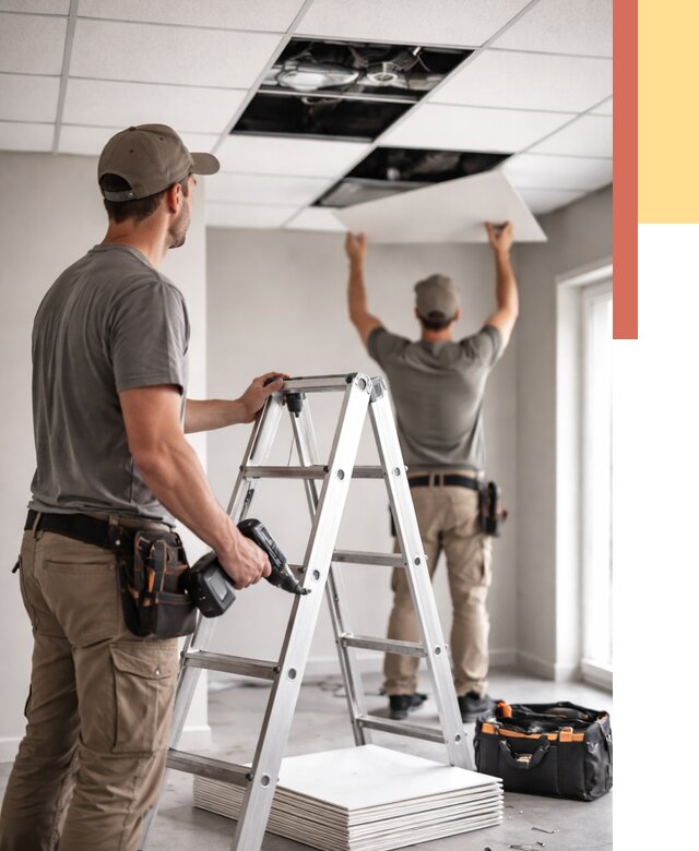 Обслуживание подвесного потолка в Салавате от 3734 руб. — быстро и недорого | ОТДЕЛОЧНИК-Слв