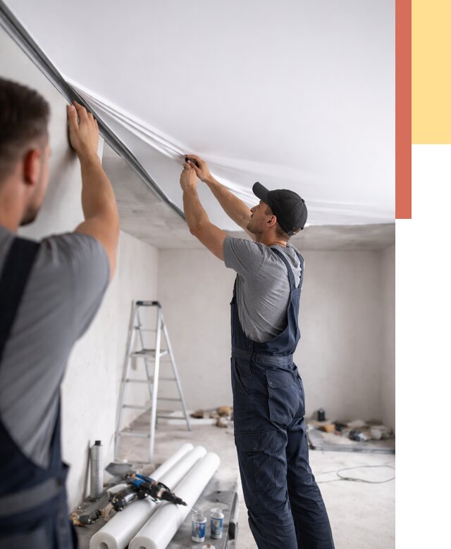 Монтаж матового натяжного потолка в Салавате от 4801 руб./м² — быстро и недорого | ОТДЕЛОЧНИК-Слв