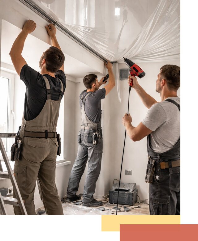 Монтаж глянцевого натяжного потолка в Салавате быстро и качественно