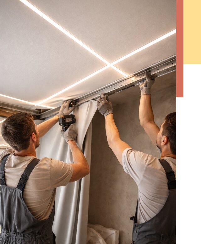 Монтаж натяжного потолка со световыми линиями в Салавате от 1280 руб. | ОТДЕЛОЧНИК-Слв