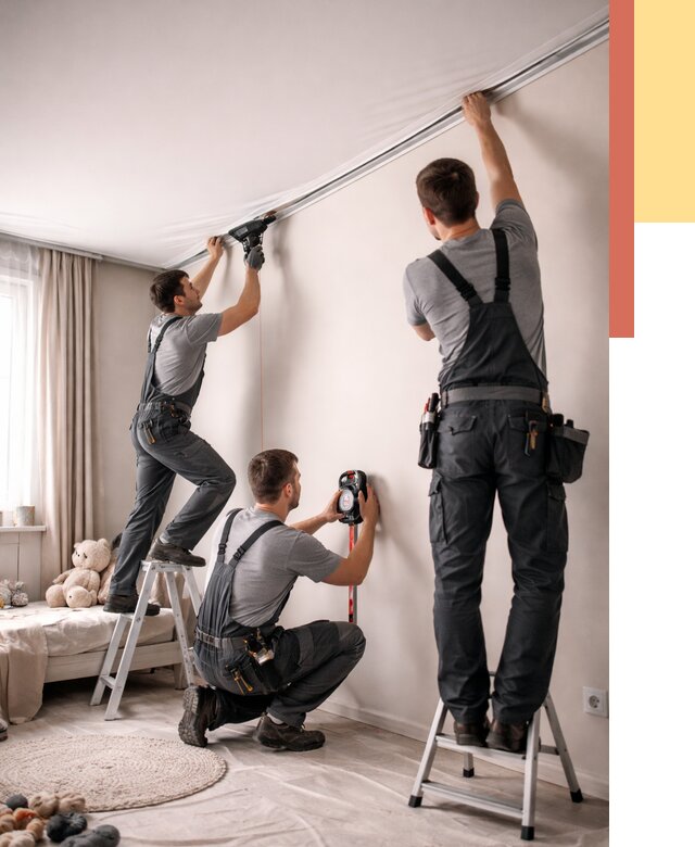 Монтаж натяжного потолка в детской в Салавате от 3734 руб. — быстро и недорого | ОТДЕЛОЧНИК-Слв