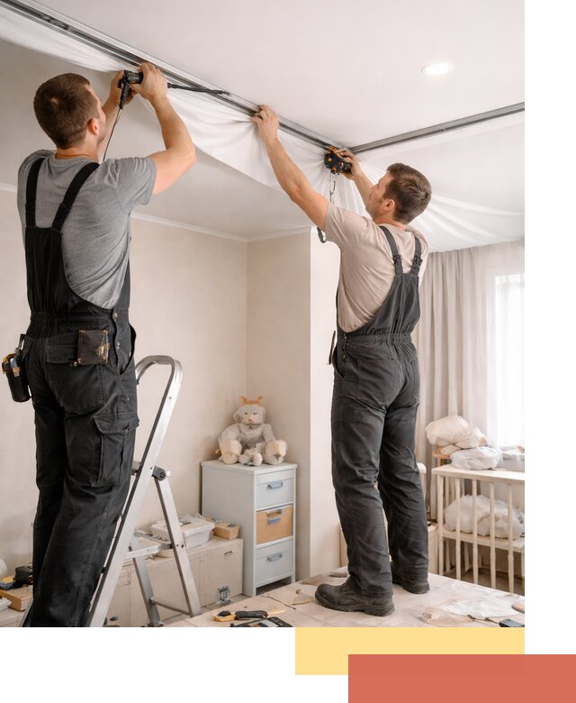 Монтаж натяжного потолка в детской комнате в Салавате