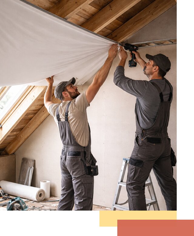 Монтаж натяжного потолка в мансарде в Салавате