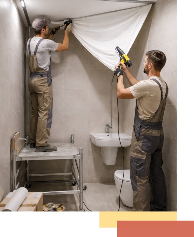 Монтаж натяжного потолка в санузле в Салавате