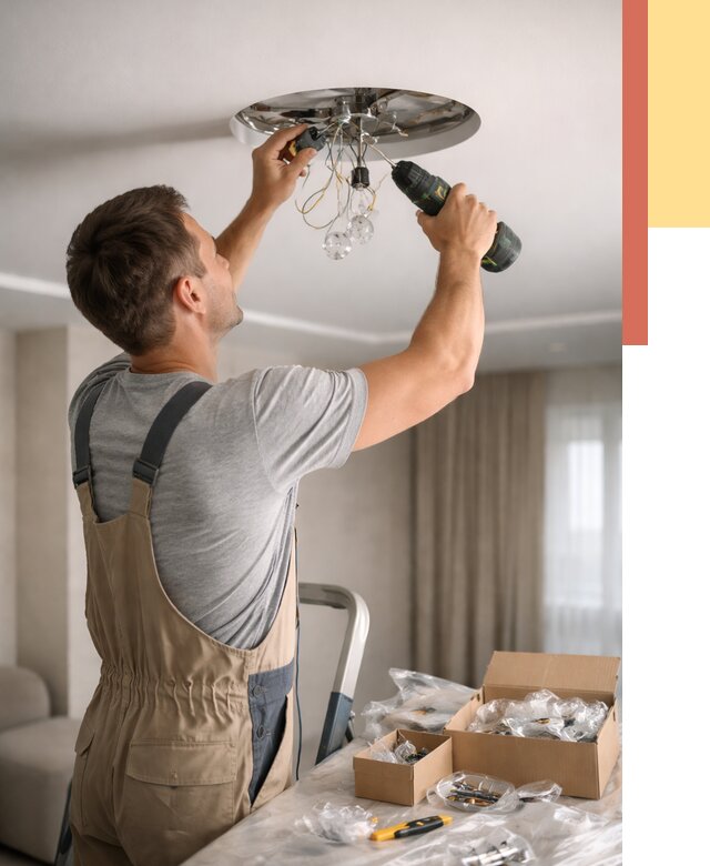 Установка люстры в натяжной потолок в Салавате от 1280 руб. | Быстро и недорого — ОТДЕЛОЧНИК-Слв