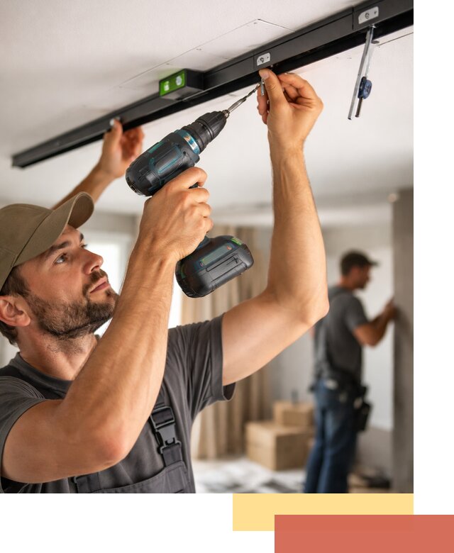 Установка трековых светильников в натяжной потолок в Салавате