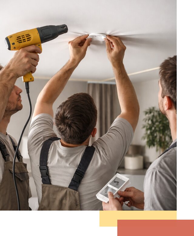 Ремонт прокола полотна натяжного потолка в Салавате