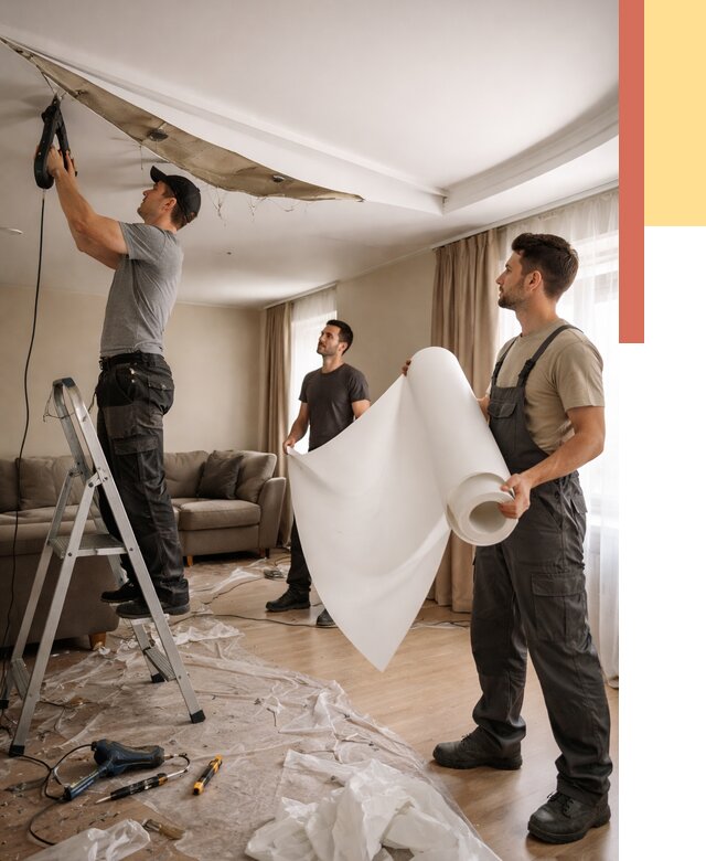 Замена полотна натяжного потолка в Салавате от 10136 руб. быстро и недорого | ОТДЕЛОЧНИК-Слв