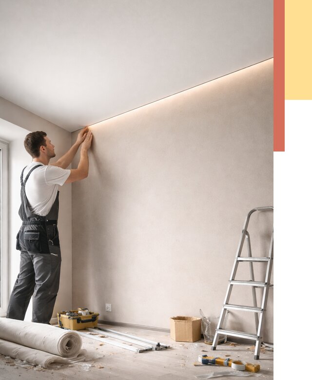 Теневые натяжные потолки в Салавате от 8749 руб. под ключ | ОТДЕЛОЧНИК-Слв