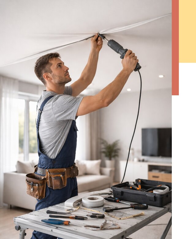 Ремонт натяжных потолков в Салавате от 10136 руб. под ключ — ОТДЕЛОЧНИК-Слв