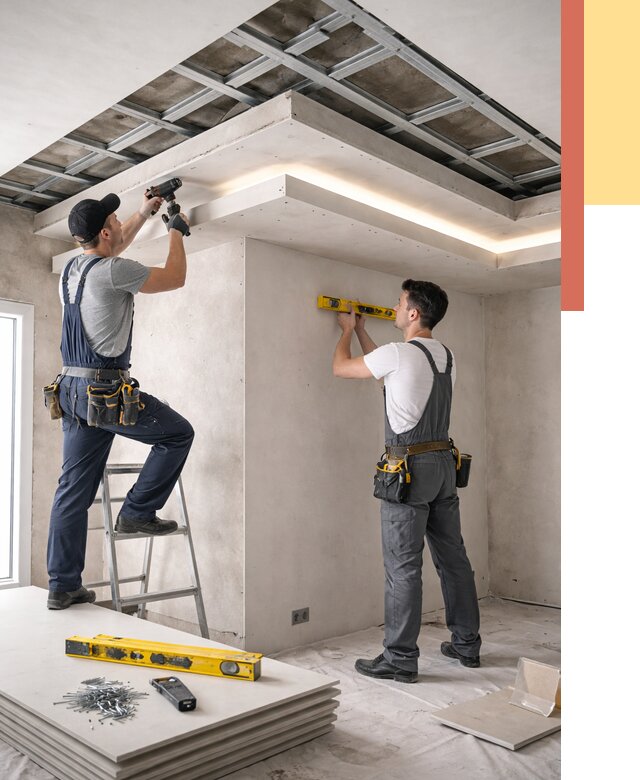 Двухуровневый потолок из гипсокартона в Салавате от 1547 руб. под ключ | ОТДЕЛОЧНИК-Слв