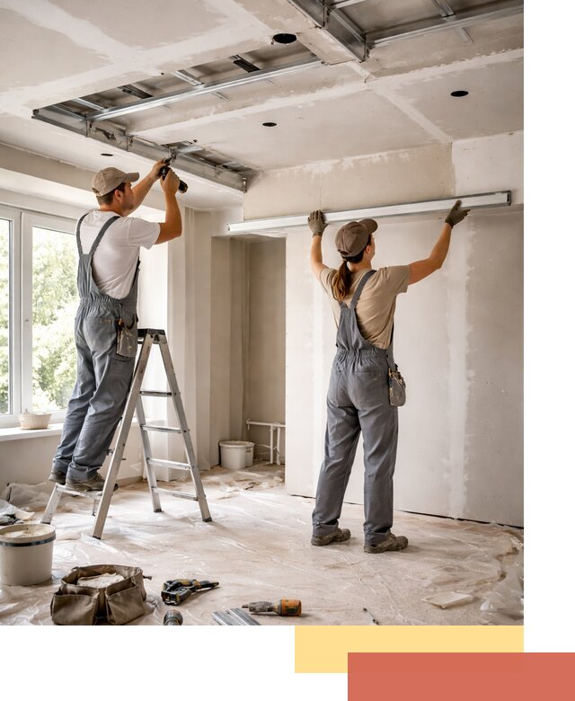 Монтаж многоуровневого потолка из гипсокартона в Салавате