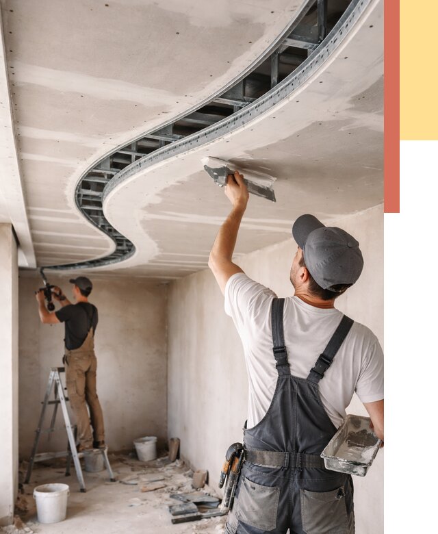 Криволинейный потолок из гипсокартона в Салавате от 2240 руб./м2 | ОТДЕЛОЧНИК-Слв