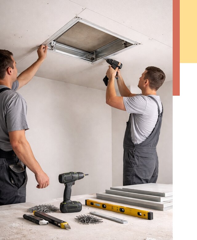 Установка люка в потолок ГКЛ в Салавате от 2667 руб. под ключ | ОТДЕЛОЧНИК-Слв