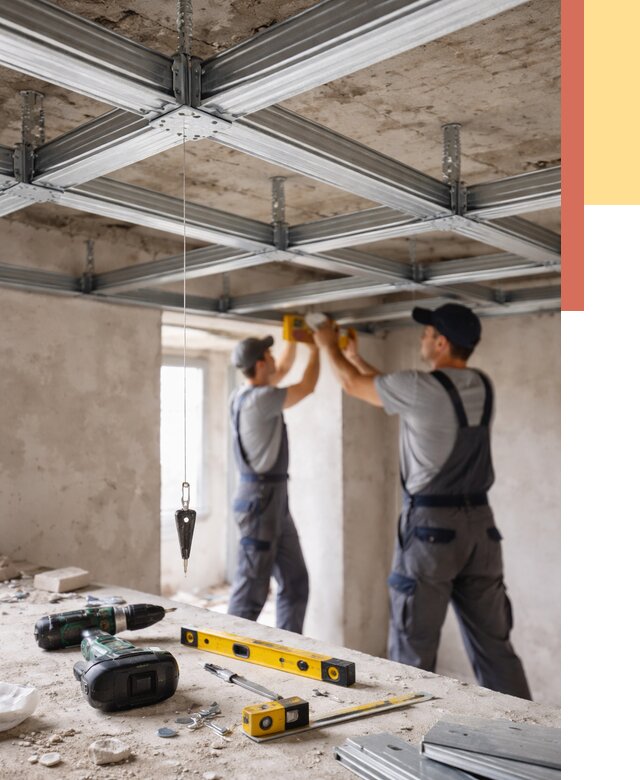 Монтаж каркаса потолка из профиля в Салавате от 4801 руб. — услуги ОТДЕЛОЧНИК-Слв