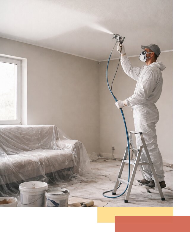 Покраска потолка краскопультом в Салавате быстро и качественно