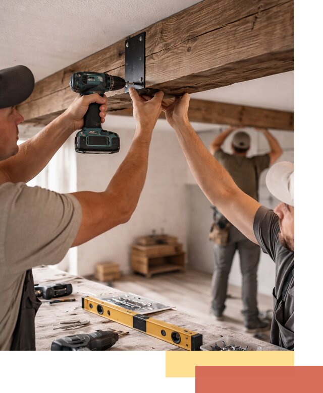 Монтаж декоративных потолочных балок в Салавате