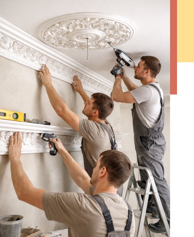 Монтаж лепнины на потолок в Салавате от 3414 руб. быстро и недорого | ОТДЕЛОЧНИК-Слв